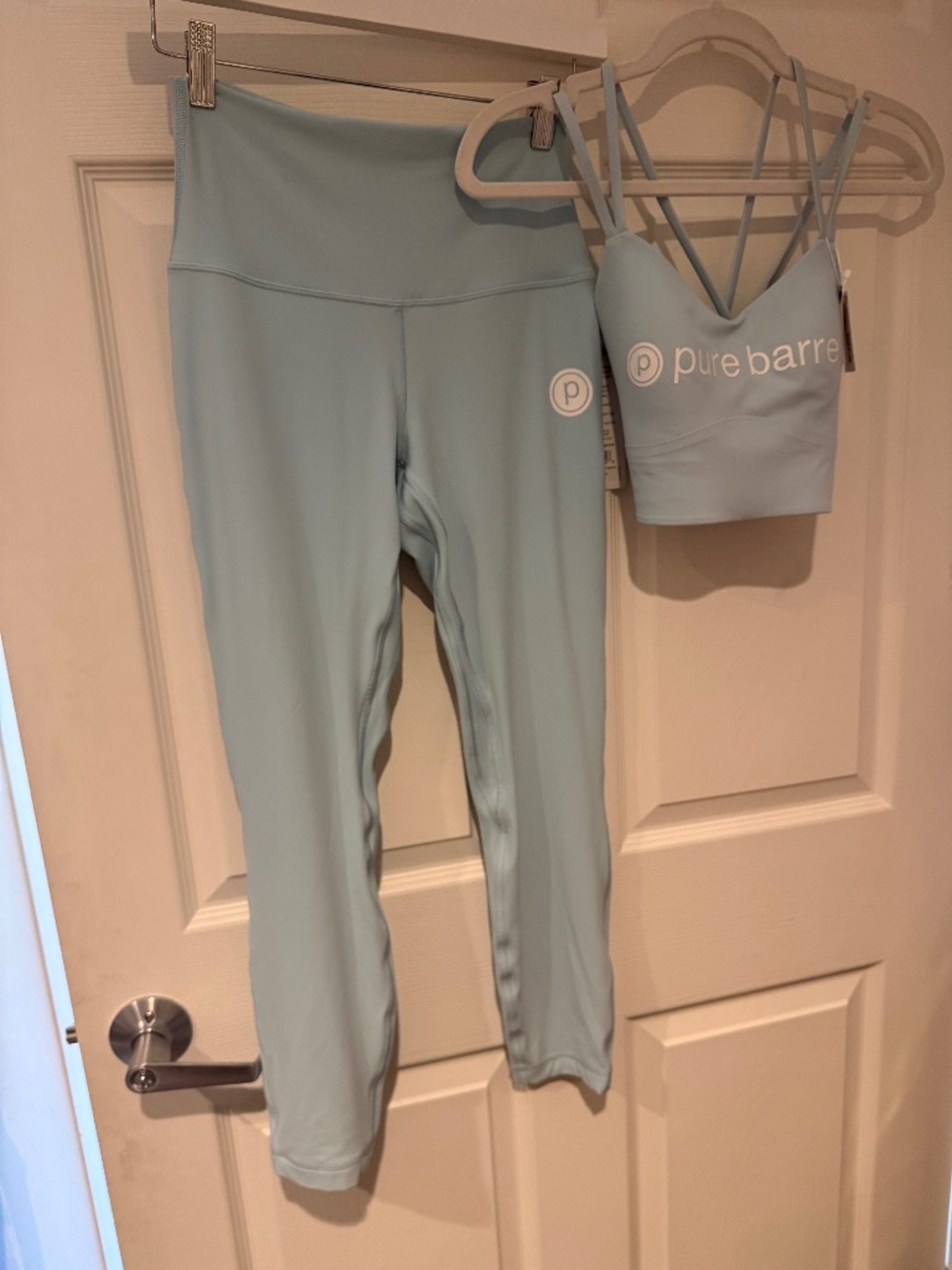 Lululemon Pure Barre set in cloud blue